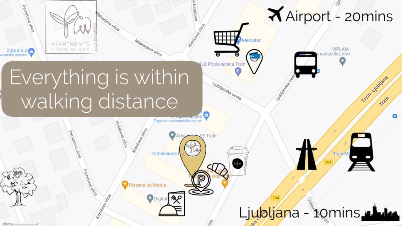 Apartments Trzin-Mlake W Free Parking Eksteriør bilde